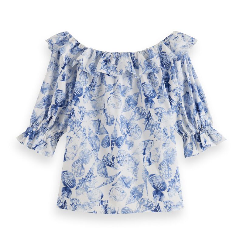 Scotch & Soda Off Shoulder Top With Ruffles image number 1